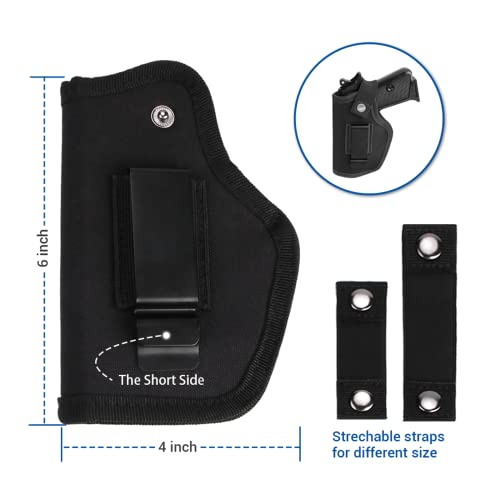 2 Pack Gun Holsters For Concealed Carry, Universal Inside Outside Waistband Holster W/ Magazine Pouch, Iwb Belt Holster For Right & Left Hand, Fits Subcompact Compact Full Size Pistols #TOP2