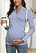 DreamGlee Women's Nursing Top Cross V-Neck Ruched Long Sleeve Maternity Shirt for Breastfeeding & Casual Wear, Blue M