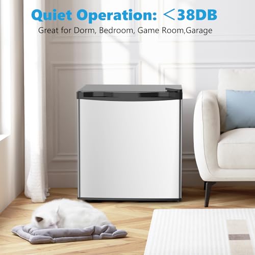 1.7 Cu.ft Mini Fridge with Freezer, Compact Refrigerator, Single Reversible Door, Ultra Quiet, Energy Efficient for Offi - Additional View