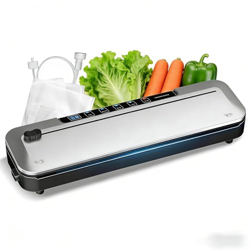 75KPa Vacuum Sealer w/ 6-in-1, Digital Timer, Cutter, 10Bags