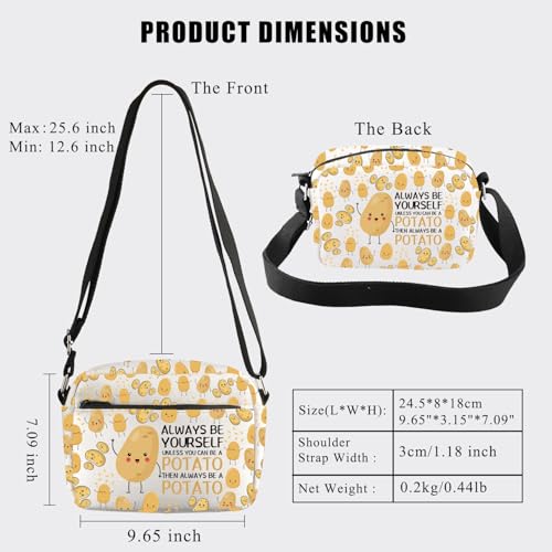 BDPWSS Potato Gift For Potato Lover Gift Always Be Yourself Unless You Can Be A Potato Crossbody Bag Food Lover Farmer Gift2