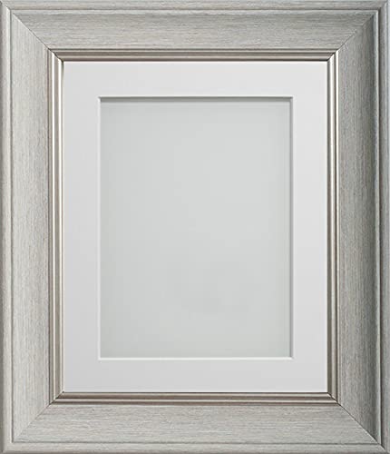 Frame Company Drummond Range Pale Grey A3 Picture Photo Frame with White Mount for Image A4 * Choice of Sizes* Fitted with Real Glass