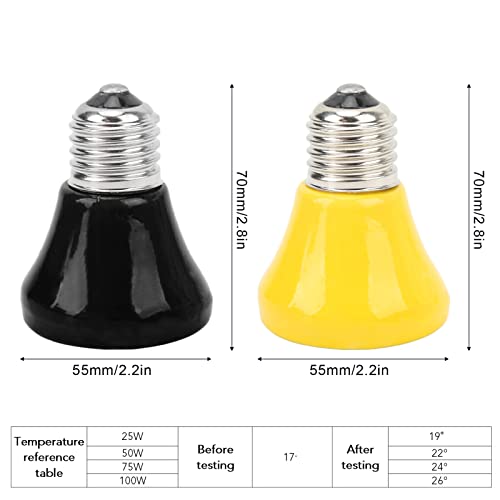 8 x 2,Lâmpada de calor de réptil de 2,2 polegadas, lâmpada de calor de cerâmica, emissor de calor de