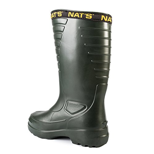 NAT'S 1540, Men's Ultra Light EVA Waterproof Summer Rain Boots, Green, Size 124