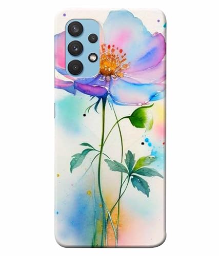 Image of Printed Hard Back Case Cover & Compatible for Samsung Galaxy A32 | Rose Painting Art (Multicolor) - D1204