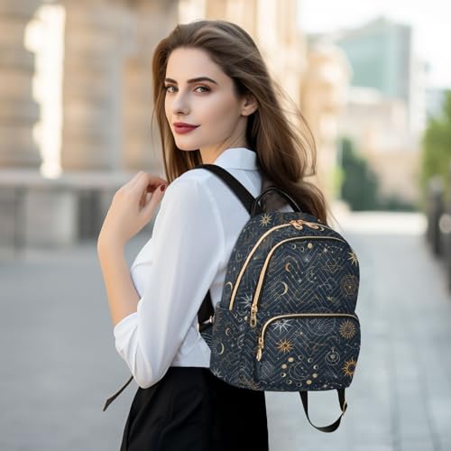 Image of Mini Backpack Magic Constellation Sun Moon Fashion Backpack Purse for Women,Handbag Shoulder Bag Casual Daypack, Ladies Gift for College Work (S)