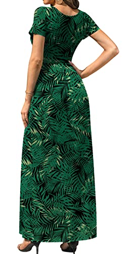 Image of DB MOON Womens 2026 Summer Maxi Dresses Casual Short Sleeve Empire Waist Spring Long Dress with Pockets