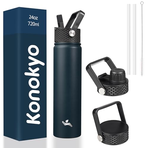 Image of Konokyo 24 oz Insulated Stainless Steel Water Bottle with Straw Lid