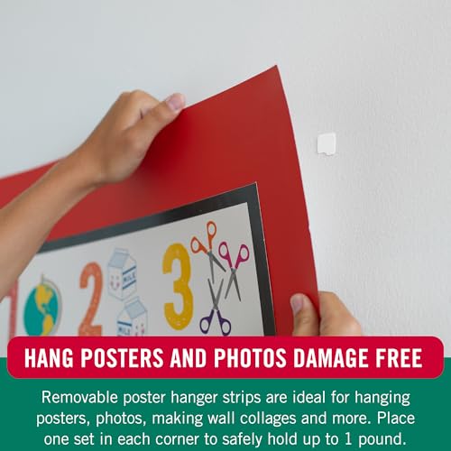 Image of VELCRO Brand Damage Free Poster Hanging Strips | Removable Decorate Without Damaging Your Walls | Hang Photos, Lightweight Frames, Create Wall Collages | Squares, 8 Sets