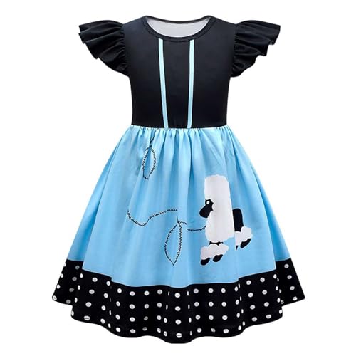 24 storie Avvento anni '50 Abito da barboncino per bambini, anni '50, Blu, 13-14 Anni