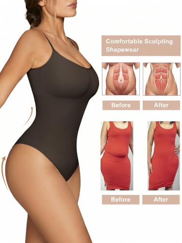 Image of SHAPERX Women's Shapewear Bodysuit Tummy Control Body Shaper Waist Snatching Seamless Brief Body Suit
