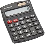 Amazon Basics Easy to Use LCD Display Desktop Calculator, Simple Handy Math Tool, Portable and Lightweight, Black, 1 Pack