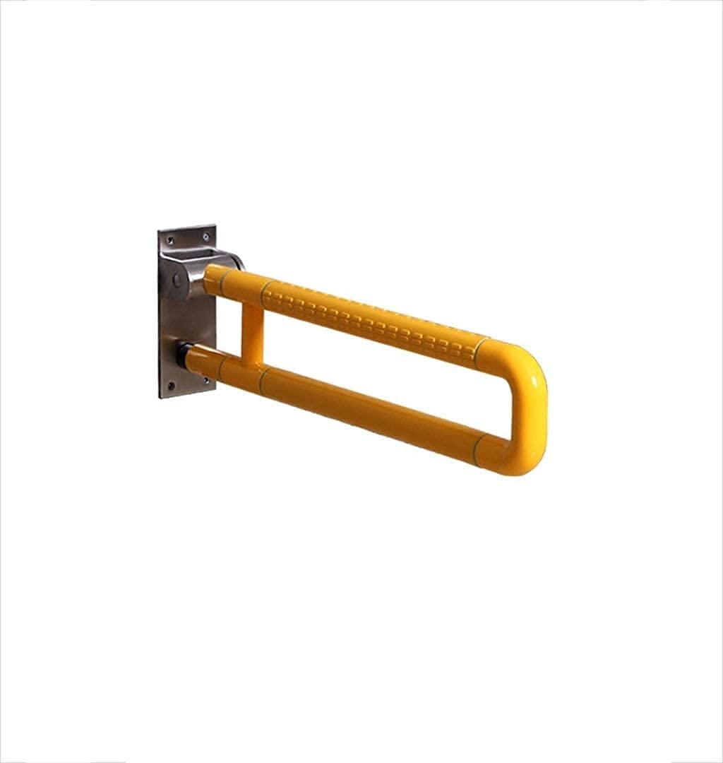 Tyuhduyur Yellow Handrail Grab Bar Wall Mounted Foldable Nylon Anti-Slip Safety Support For Elderly Disabled Toilet Shower Armrest Grab Bar Toilet/White/75Cm ( 75Cm)