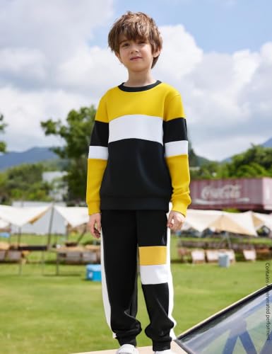 Image of mkodopy Boys Clothes Hoodie Sweatsuits Tops and Pants Boys Fall Winter Outfits Boy Clothing Set
