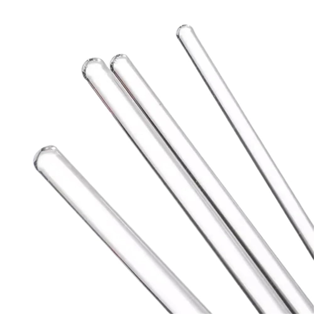 Bastoncini agitatori in vetro, Bacchette for agitazione in borosilicato trasparente da 100 pezzi, estremità arrotondata liscia, dimensioni multiple for laboratorio(7X300mm)