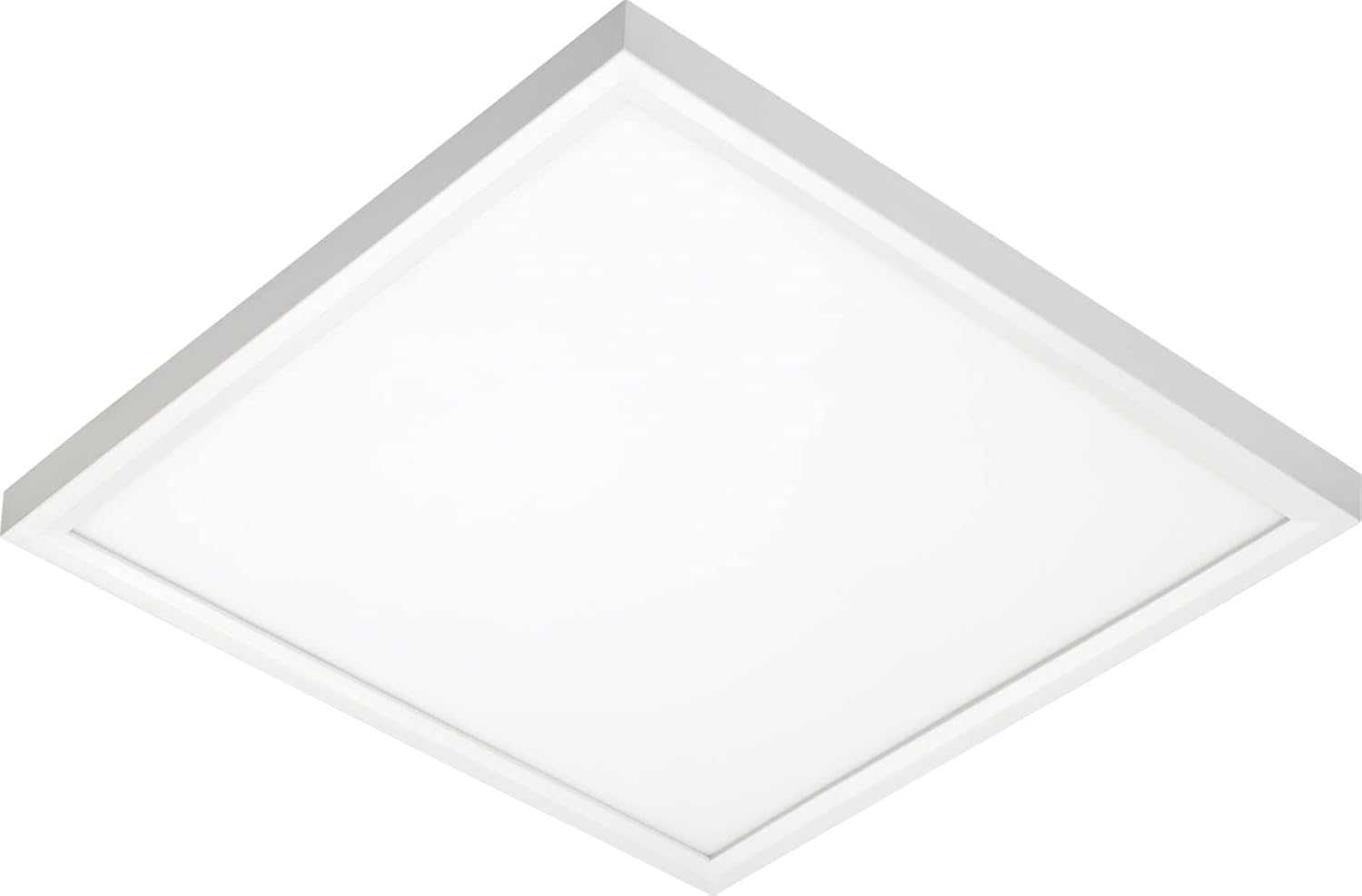 Juno Lighting JSFSQ 14IN 18LM 30K 90CRI 120 FRPC WH LED Square 14-Inch Slim Form Flush Mount Ceiling Light, White