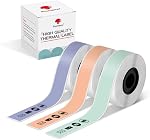 Phomemo D30 Label Maker Continuous Label Tape, Black on Mint Green, Light Orange, Lavender Purple Long Sticker Thermal Paper Self-Adhesive Label Tape, 15 x 6m (19/32 x 2367/32) Long Tape, 3 Rolls