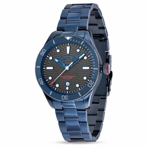 Image of Cerruti Cedonio with Quartz Three Hands Date (Hour, Minute, Seccond & Date) Grey Dial Blue Stainless Steel Strap Watch for Men - CECIWGH2113704W