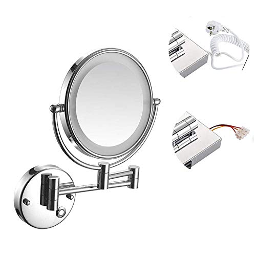 Miroir de maquillage mural avec LED et bras extensible double face 8 pouces - 6