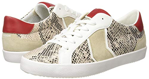 Geox D Warley A, Sneakers Donna, Beige/Bianco