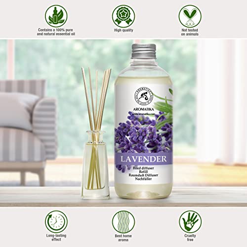 Lavender Fragrance Reed Diffuser Refill 17 Fl Oz - 500Ml - Lavanda Refill - Wardrobe Freshener - Home Fragrance Oil - Air Freshener - Aromatherapy - Essential Lavender Oil Diffuser - Diffuser Refill #TOP4