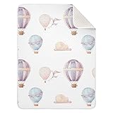 WELLDAY Baby Blanket for Boys Girls - Hot Air Balloon Baby Blankets, Soft Breathable Nursery Bed Blankets 30 x 40 Inch