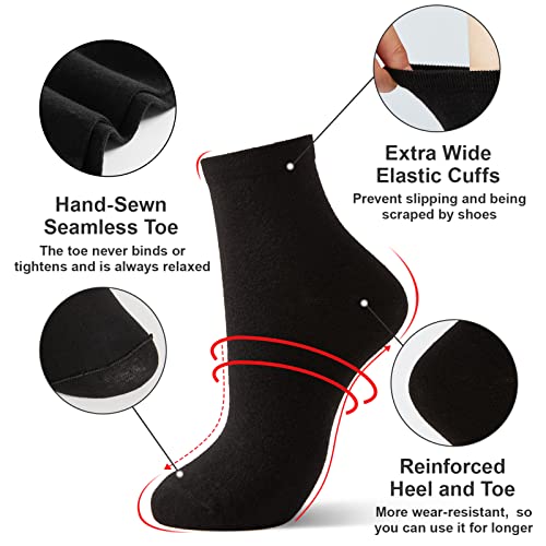 J-Box Women Cotton Crew Socks,10-Pairs Thin Casual Dress Socks For Business,Trouser, Breathable Soft Running Ankle Socks #TOP1