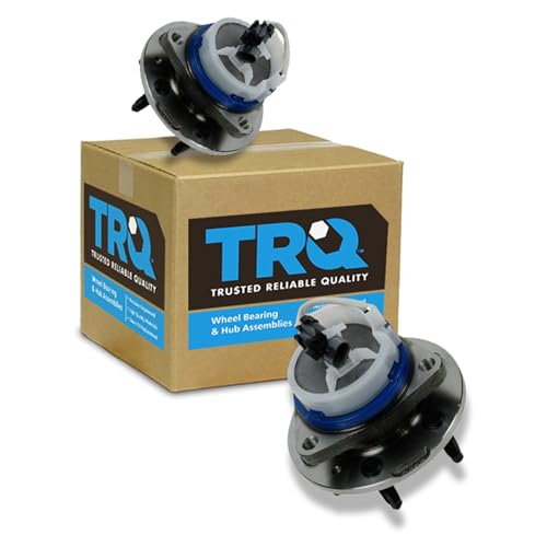 Image of TRQ Left and Right Wheel Bearing and Hub Assembly Set 2 Piece Compatible with 04-07 Cadillac CTS V Front 04-09 SRX Rear Wheel Drive Front 06-09 STS Base Model Rear Drive 6 Lug Wheels