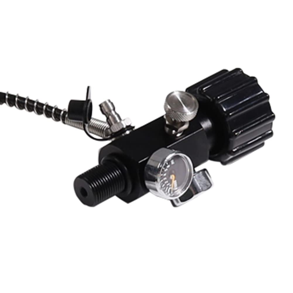 M18X1.5 PCP Serbatoio Gauge Valvola di Carica per bombole di 6000 Tubo da 50 cm, Nero