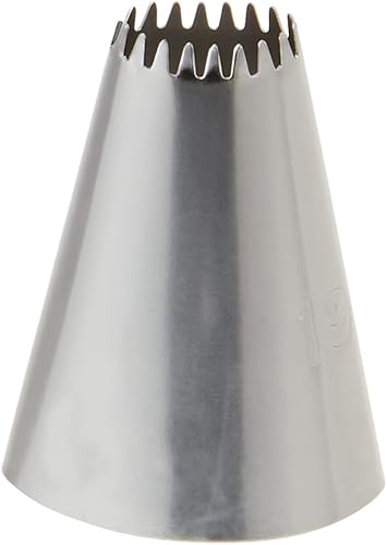 Pastry Tek - Punta de tubería (1 punta de pastelería), reutilizable, de estrella abierta, #32, resistente a abolladuras, punta de glaseado de acero