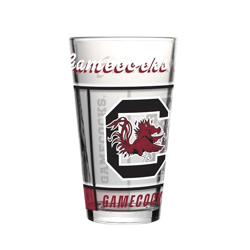 Image of Logo Brands NCAA oz Stained Glass Pint Glass - 3D Embossed Logo & Bold Team Colors - Durable Sports Fan Beer Glass for Home, Bar & Tailgates