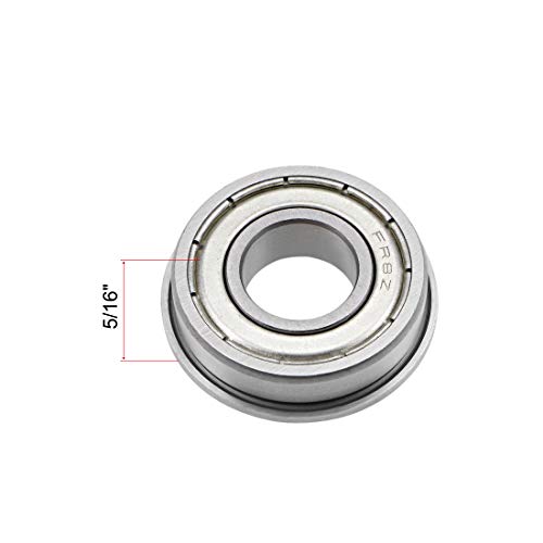 Uxcell A19042400UX1213 Fr8Zz Flange Ball Bearing 1/2 Inch X 1-1/8 Inch X 5/16 Inch Shielded Chrome Bearings 4Pcs thumb #2