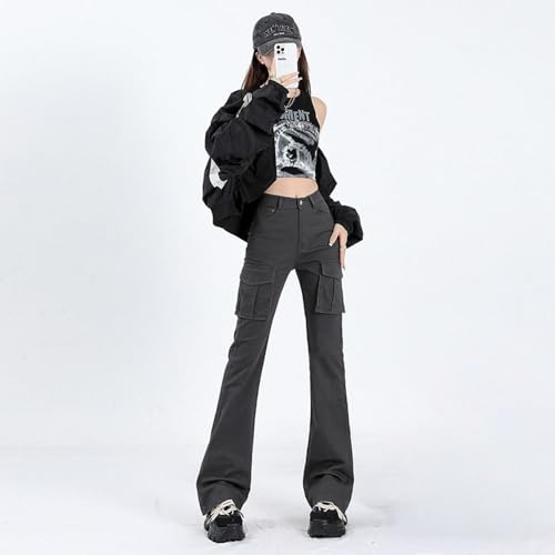 Women's high Waisted Micro Flared Jeans,American Spicy Girls, Slim fit and Floor Length Flared Elasticity Pants3