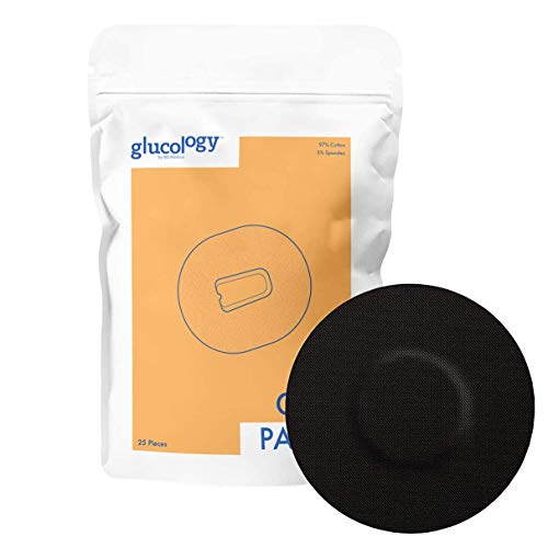         Glucology - Guardian/Libre/Enlite Parches Color Black | Paquete de 25 | Parches Impermeables y Flexibles | Parches Libre Guardian CGM       
