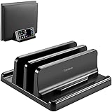 Dual-Slot-Design: Nehmen Sie zwei Laptops und das iPad gleichzeitig vertikal auf. Dieser vertikale Laptophalter ist ideal, um Platz zu sparen und einen ordentlichen und organisierten Platz für einen Schreibtisch zu schaffen.