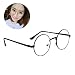 Produktbild HENGSONG Retro Runde Brille mit Fensterglas Damen Herren Brillenfassung (Schwarz)