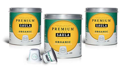 Café Saula, Pack 3 botes con 60 cápsulas compostables. Café 100% Orgánico. Compatibles Nespresso®