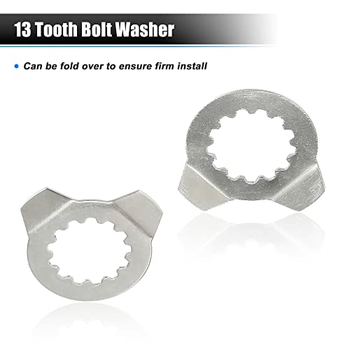Motoforti 2pcs Front Sprocket Holder Lock Nut & Bolt Washer 13 Tooth For Yamaha 660R YFM660R 2001-2005 ATV 90179-18020 90215-21256 Metal Silver Tone - Image 5