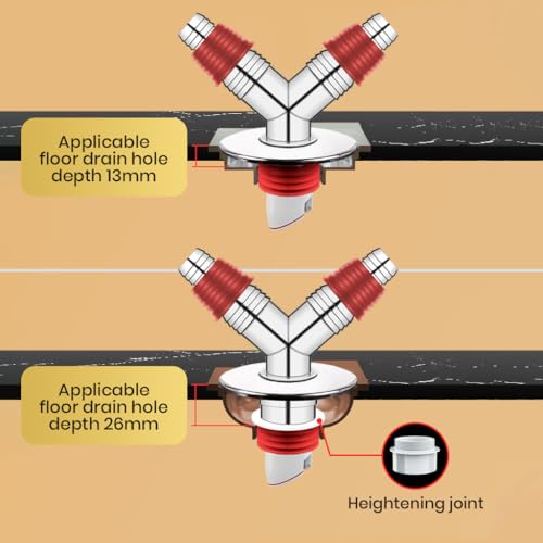 Image of HASTHIP Drain Pipe Connector with Automatic Magnetic Seal - Anti-Odor & Anti Pests, washing machine drain connector, Fitting for Sink, Basin, or Washing Machine Drainage, Double-Pipe Tee Joint