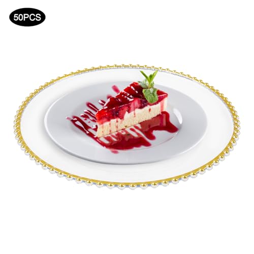Juego de 50 Platos Decorativos Redondos de Acrílico 13 pulg miniatura 7