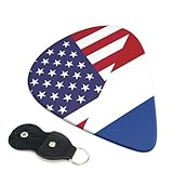 6 PCS Netherlands Dutch Hollander Netherlander America Flag Guitar Picks with Case 0.96 mm Heavy Plectrums for Acoustic Electric Guitar Bass Ukulele Practice Performance Black