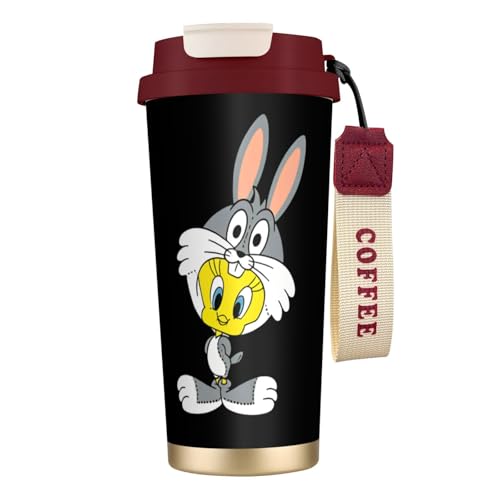 タンブラー トゥイーティー グッズ 水筒 コーヒーカップ コンビニカップ ステンレスボトル 保温保冷 ストロー付き 持ち運び 直接ドリップ 大容量 おしゃれ プレゼント