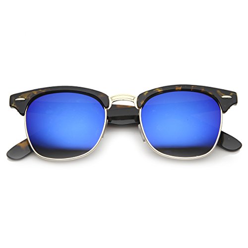 Image of zeroUV Half Frame Semi-Rimless Horn Rimmed Sunglasses