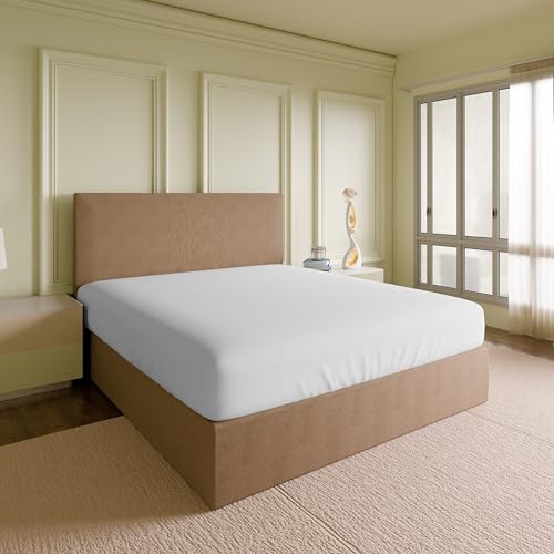 SUPREME ELEGANCE 100% Cotton King Fitted Sheet Only, Arctic White,
