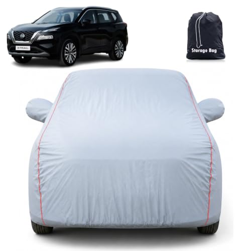 Image of Premium Car Cover for X-Trail (2024-2026) | Waterproof, UV & Dust Protection | Mirror & Antenna Pocket | Triple Stitched, Soft Inner Lining, Belt & Buckle (Dark Grey)