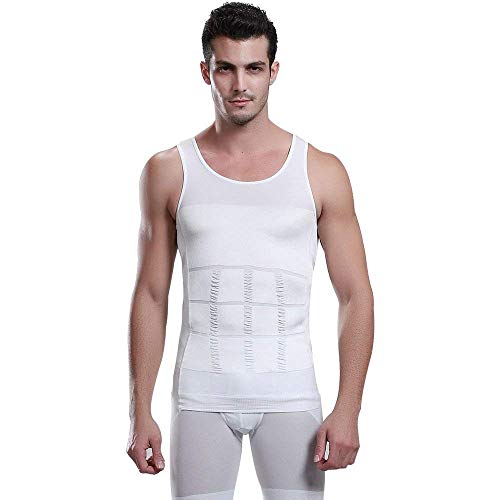 ADA Men's Slimming Body Shaper Vest Shirt Abs Abdomen Slim Stretchable Tummy Tucker Slim Fit Vest