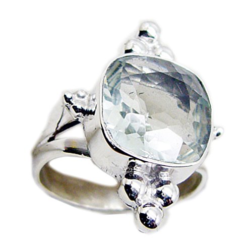 Bague multicolore pour femme taille polochon en argent massif