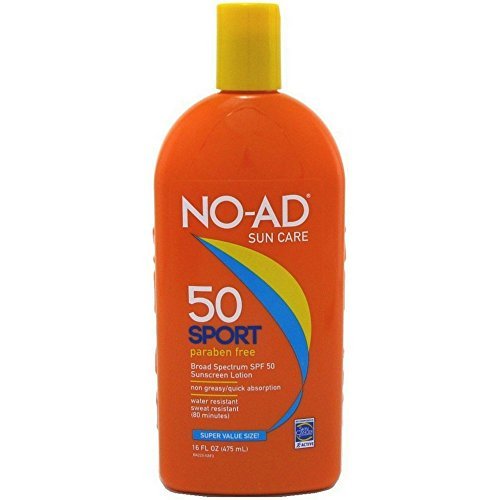 NO-AD Sport Sunscreen Lotion, SPF 50 16 oz (pacchetto di 4)