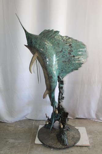 Estatua Grande de Pez Vela de Bronce para Exterior 55"x43"x78" miniatura 6