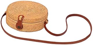 ElegantePacchetto Diagonale della Borsa di Arte della Spiaggia di Arte del Sacchetto del Rattan Fatto a Mano della vigna di Autunno profumata di Colore di Legno